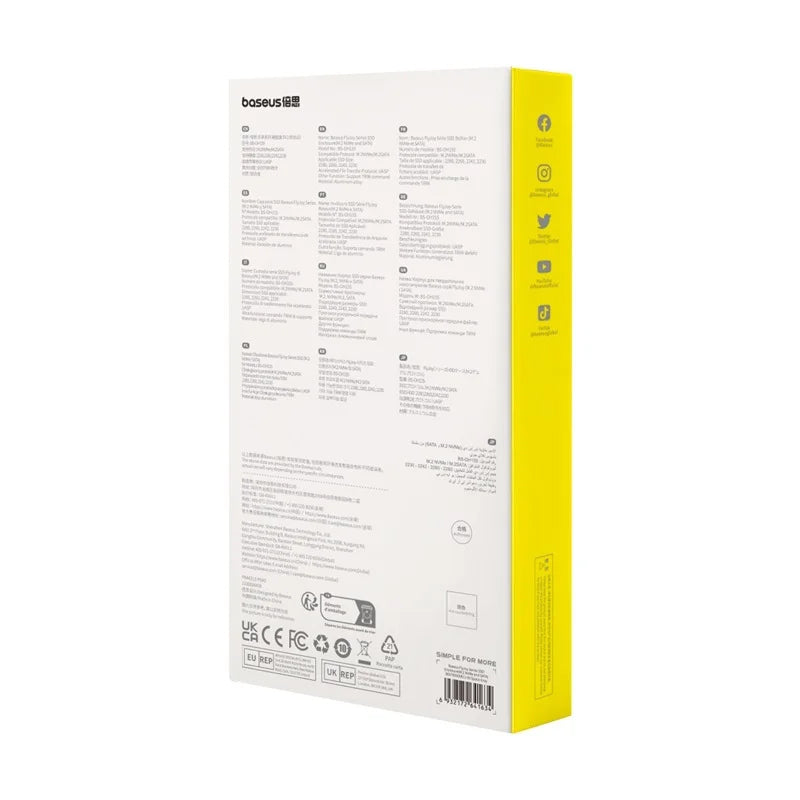 Rack Baseus FlyJoy Series para SSD SATA M.2 NVMe, Cinzento B00760600811-02