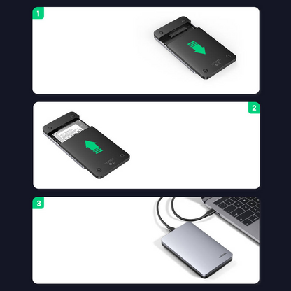 Rack UGREEN CM300 para HDD / SSD SATA 2,5 polegadas, USB 3.1, cinzento 