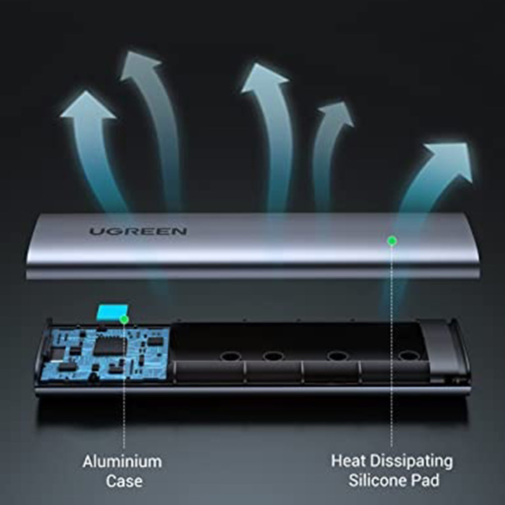Rack UGREEN CM400 (10902) para SSD M.2 NVMe, Cinzento