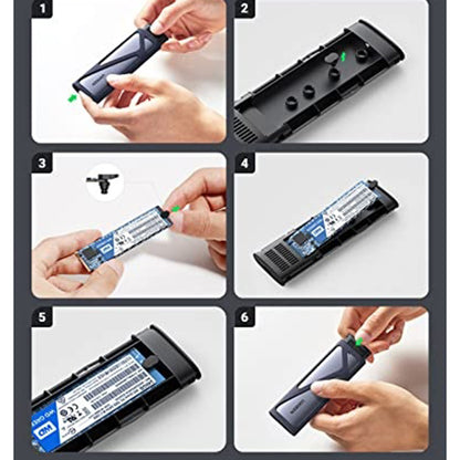 Rack UGREEN CM400 (10902) para SSD M.2 NVMe, Cinzento