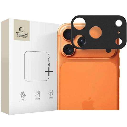 Moldura de proteção para Câmara Traseira Tech-Protect Camalloy Fit+ para Apple iPhone 17 Pro Max, Alumínio, Preta