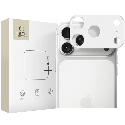 Moldura de Proteção para Câmera Traseira Tech-Protect Camalloy Fit+ para Apple iPhone 17 Pro Max, Alumínio, Prateada