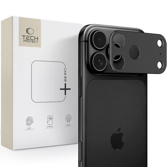 Moldura de proteção para Câmara Traseira Tech-Protect Camalloy Fit+ para Apple iPhone 18 Pro, Alumínio, Preta