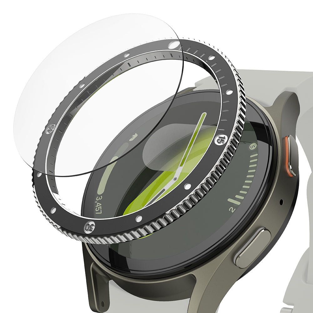 Moldura de Proteção Ringke Premium Styling para Samsung Galaxy Watch7 44mm, Modelo 2, Preta