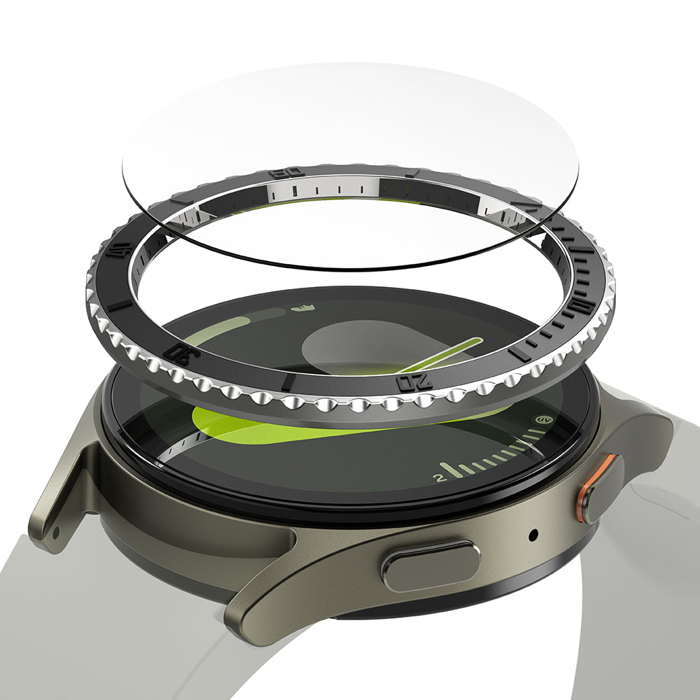 Moldura de Proteção Ringke Premium Styling para Samsung Galaxy Watch7 44mm, Modelo 3, Preta