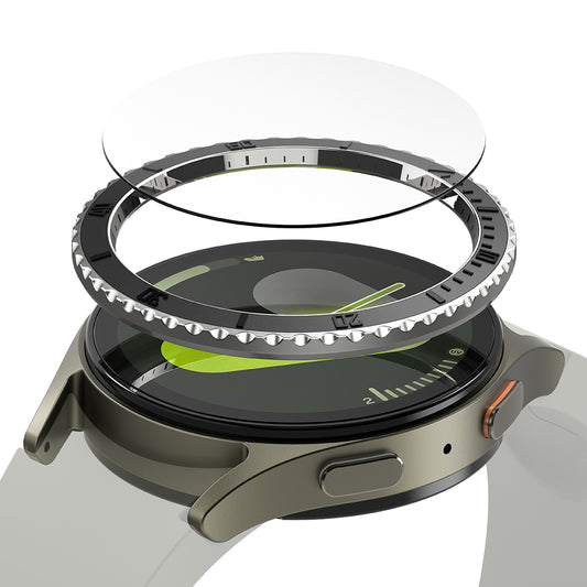 Moldura de Proteção Ringke Premium Styling para Samsung Galaxy Watch7 44mm, Modelo 3, Preta