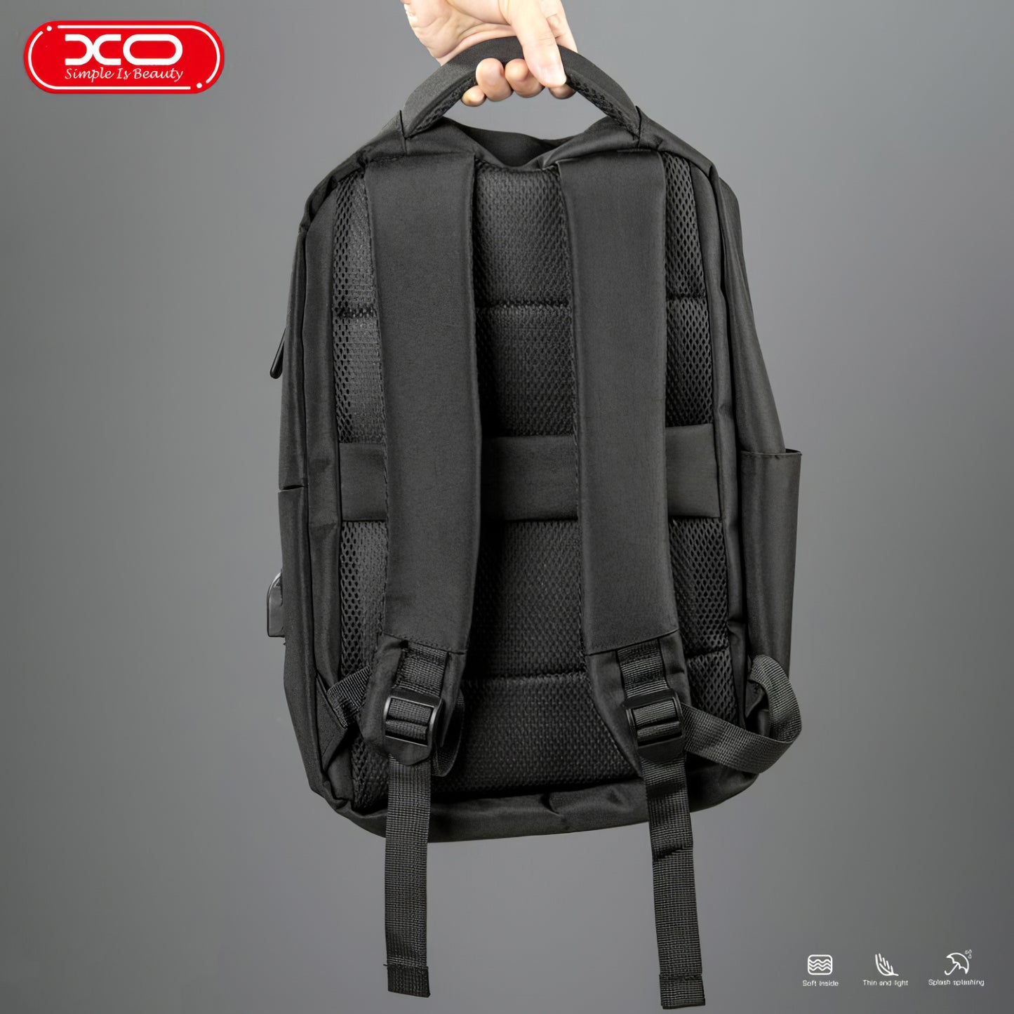 Mochila XO Design CB02 Mochila para computador portátil de 15,6 polegadas CB02, Preto