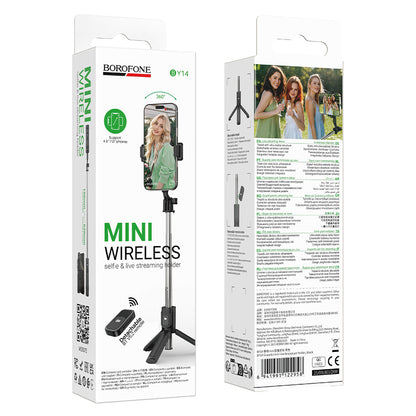 Selfie Stick Bluetooth Borofone BY14 Graceful, 4,5 polegadas - 7 polegadas, Preto