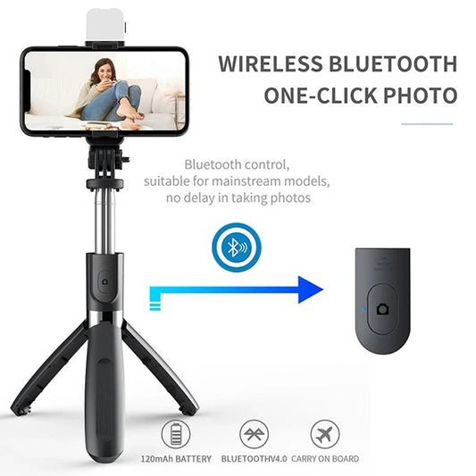 Selfie Stick Bluetooth Techsuit L02s, Universal, Preto