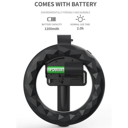 Selfie Stick Bluetooth Techsuit Q07 Ring Light, Universal, Preto
