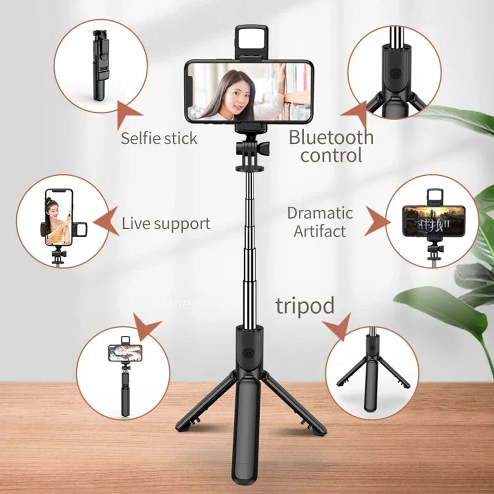 Selfie Stick Bluetooth Techsuit S03-S, Universal, Black