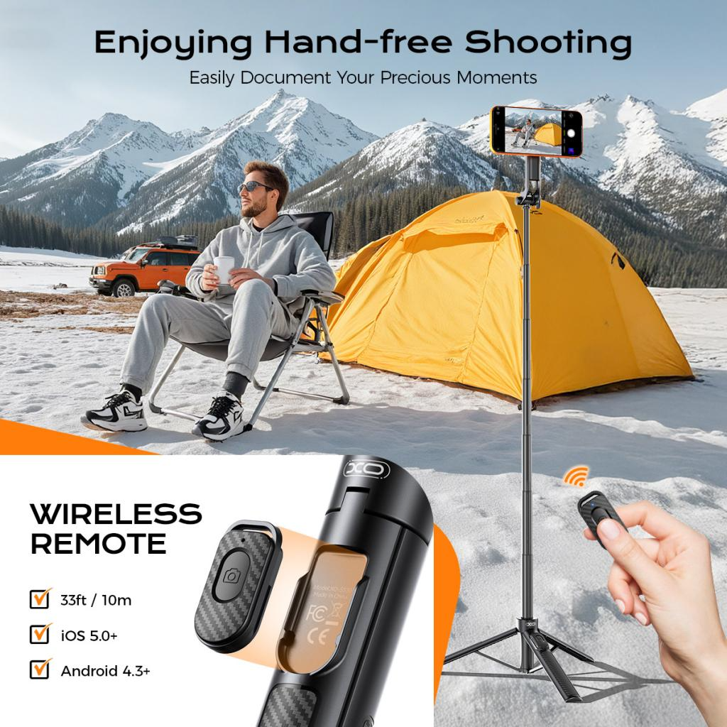 Selfie Stick Bluetooth XO Design SS30, Universal, Preto