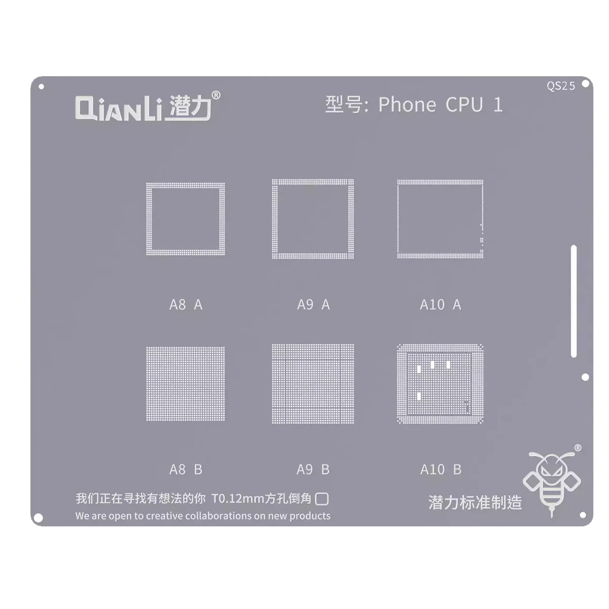 Grelha BGA QIANLI QS25 para Apple iPhone Series, CPU1