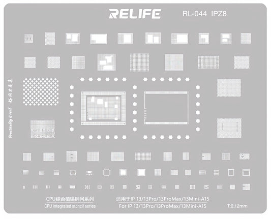 Tela BGA Relife RL-044 IPZ8 para Apple iPhone 13 / 13 Pro / 13 Pro Max / 13 mini, CPU