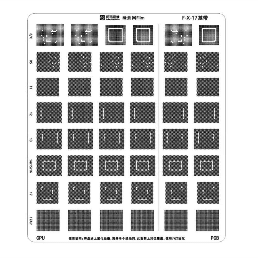 Máscara UV CI Amaoe para Apple iPhone XS - Série 17 Air, IC