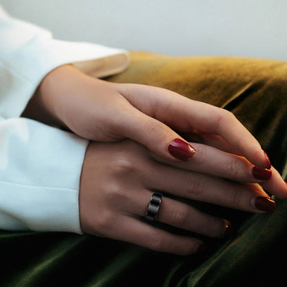 Smart Ring Techsuit R6, Tamanho 8, Preto