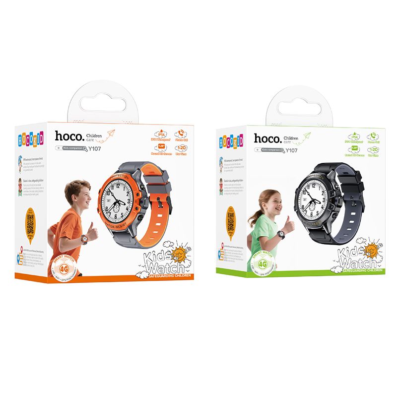 Smartwatch HOCO Y107 Kids Call, Preto