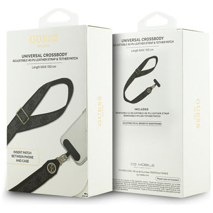 Cordão para Telefone Guess 4G Strass Metal Logo, Preto