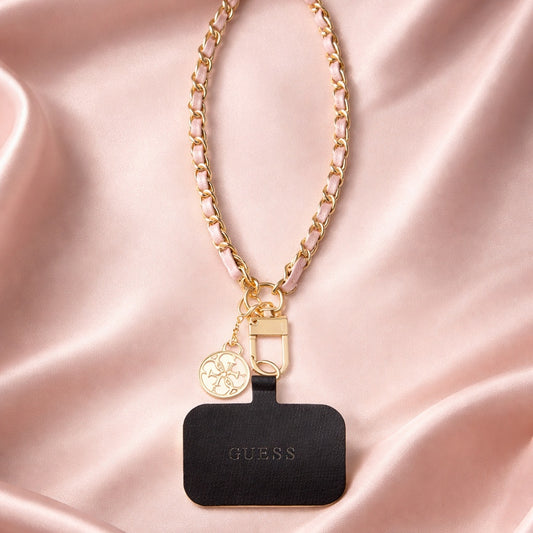 Cordão para Telefone Guess Saffiano 4G Charm, Preto