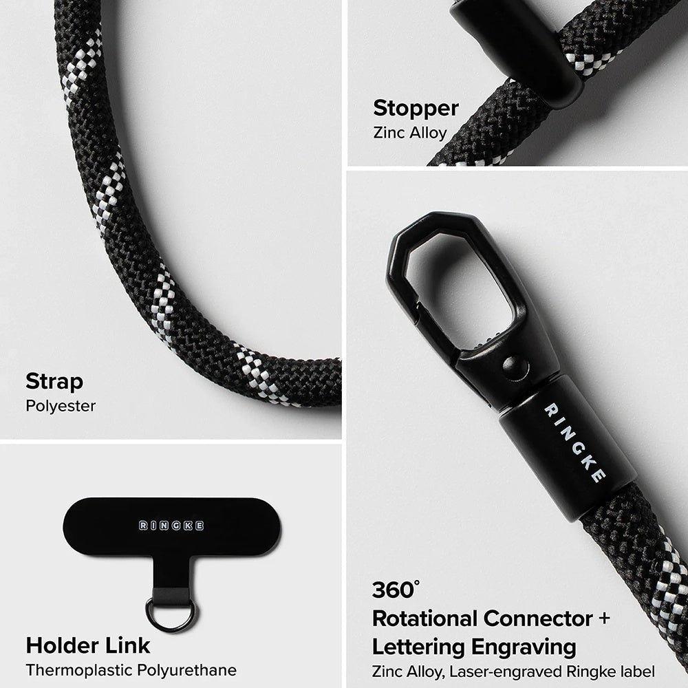 Ringke Link Flow P-Type Phone Lanyard, Black