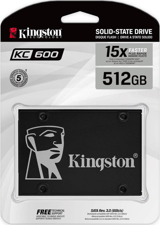 Solid State Drive (SSD) Kingston KC600, 512GB, 2.5 polegadas, SATA III SKC600/512G