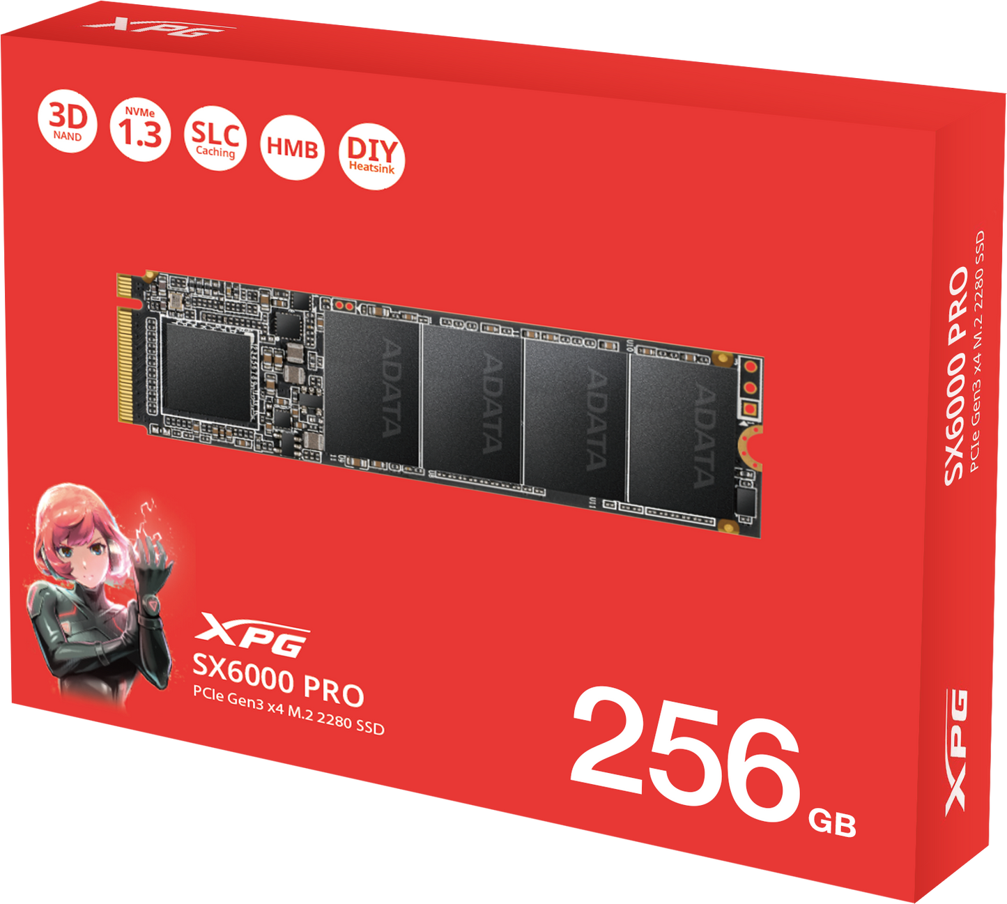 Unidade de estado sólido (SSD) Adata XPG SX6000 Lite, PCI Express 3.0 x4, M.2, 256GB ASX6000LNP-256GT-C 