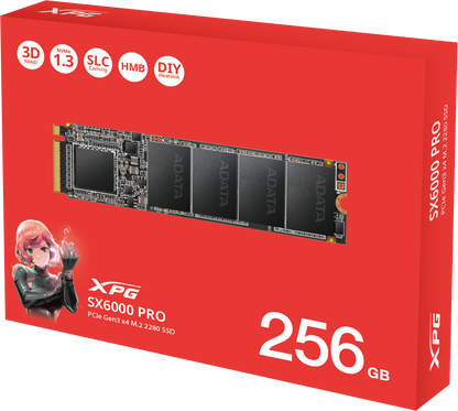 Unidade de estado sólido (SSD) Adata XPG SX6000 Lite, PCI Express 3.0 x4, M.2, 256GB ASX6000LNP-256GT-C 