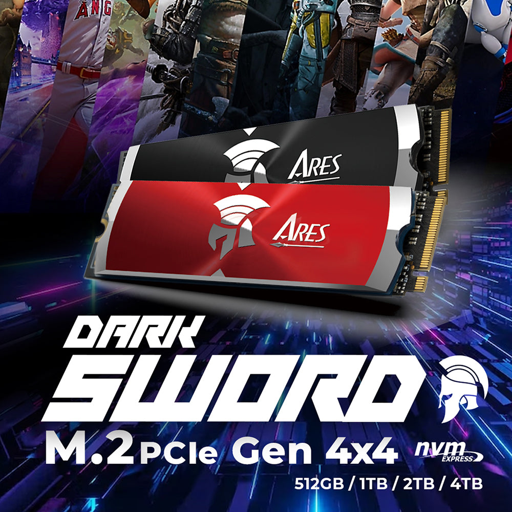 Solid State Drive (SSD) Dato Ares Dark Sword, NVME 1.4, PCIE Gen4x4, 1TB, Vermelho ARSDSR-1TB