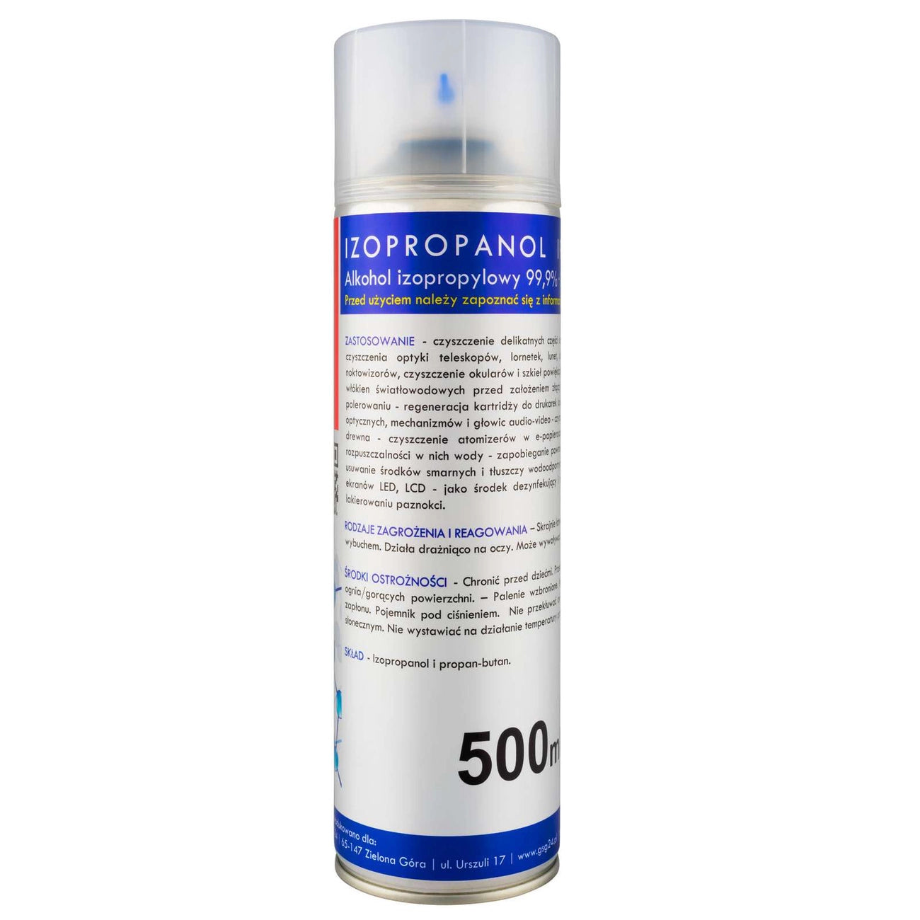 Spray de Limpeza Álcool Isopropílico GSG24 I-Max, 500ml