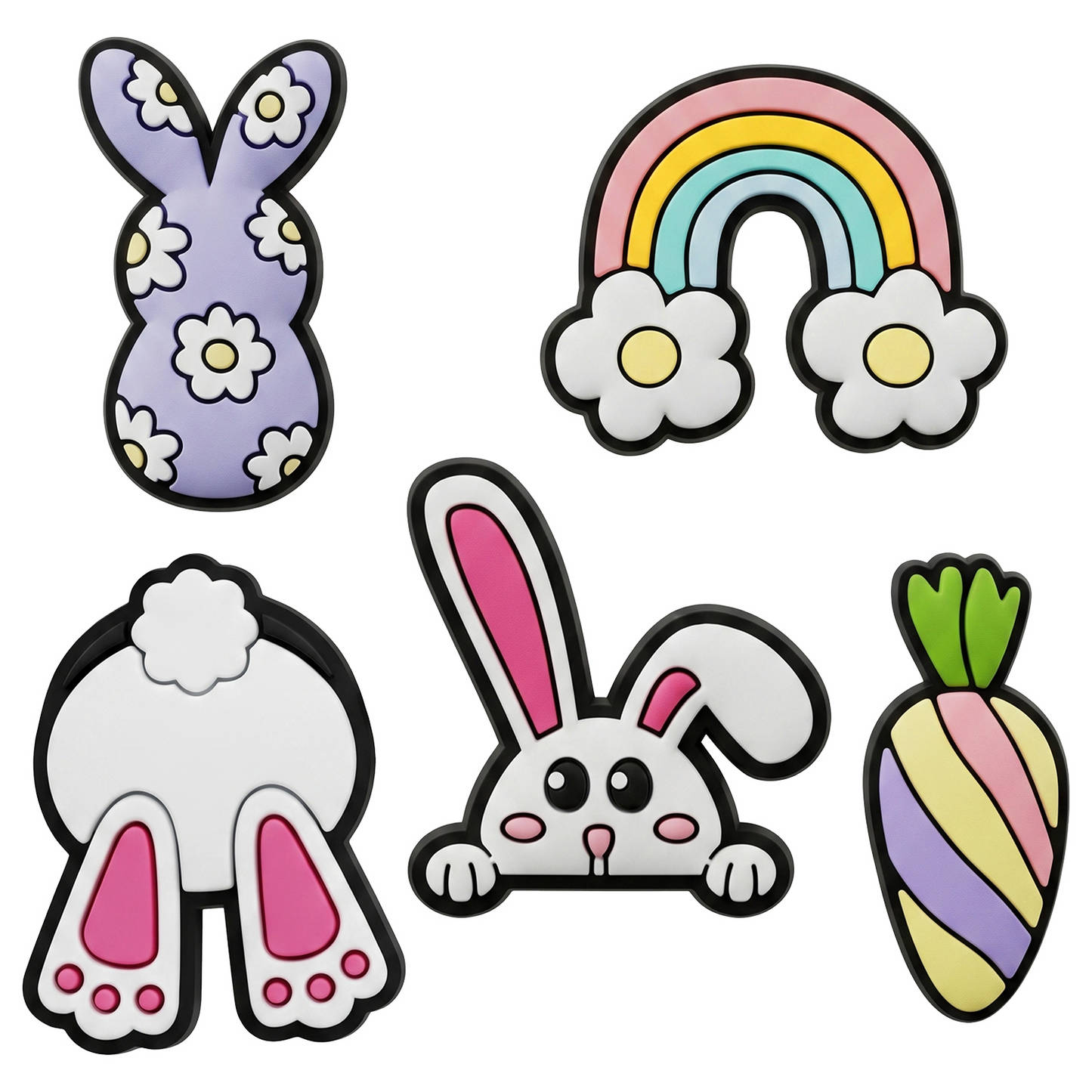 Autocolante 3D OEM Bunny para Capa de Telemóvel / Tablet, Conjunto de 5 peças, Multicolor