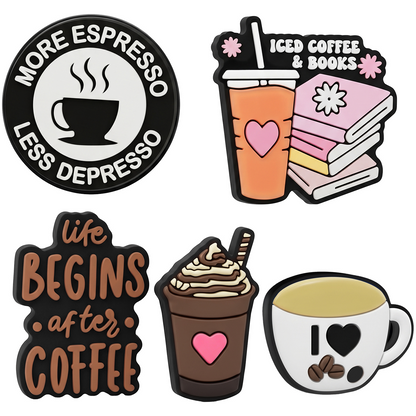 Autocolante 3D OEM Coffee para Capa de Telemóvel / Tablet, Conjunto de 5 peças, Multicolor