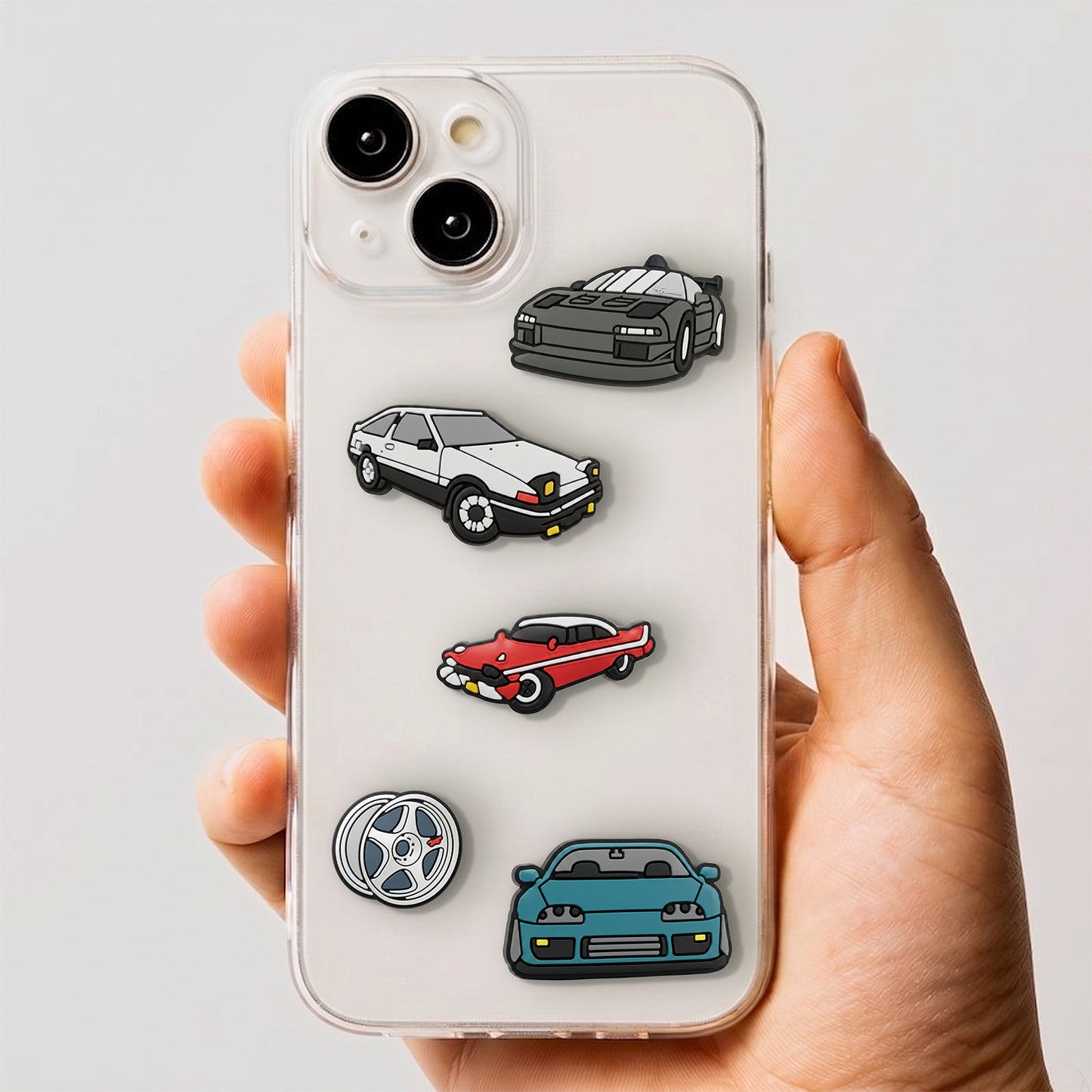 Autocolante 3D OEM Fast Cars para Capa de Telemóvel / Tablet, Conjunto de 5 peças, Multicolor