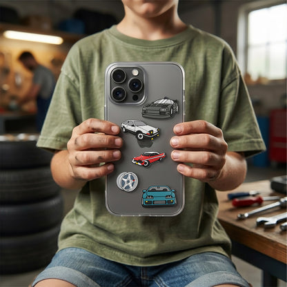 Autocolante 3D OEM Fast Cars para Capa de Telemóvel / Tablet, Conjunto de 5 peças, Multicolor