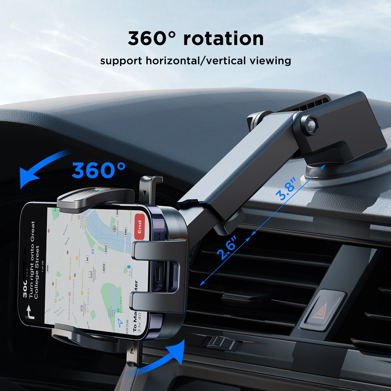 Suporte Auto Joyroom JR-OK6 Dash 2, 4.7 polegadas - 6.8 polegadas, Preto