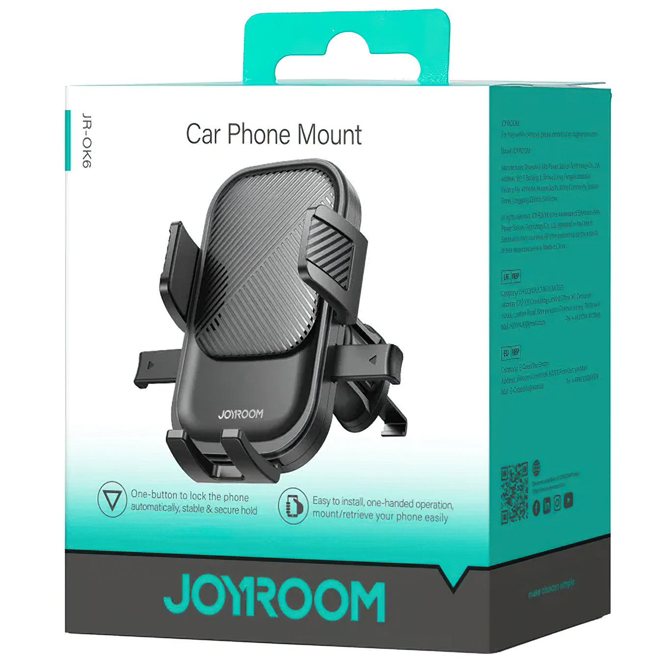 Suporte Auto Joyroom JR-OK6 Vent, 4.7inch - 6.8inch, Preto