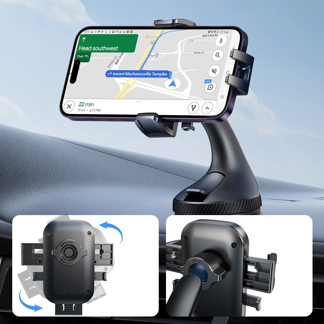 Suporte Auto Joyroom JR-OK6 Dash, 4.7 polegadas - 6.8 polegadas, Preto