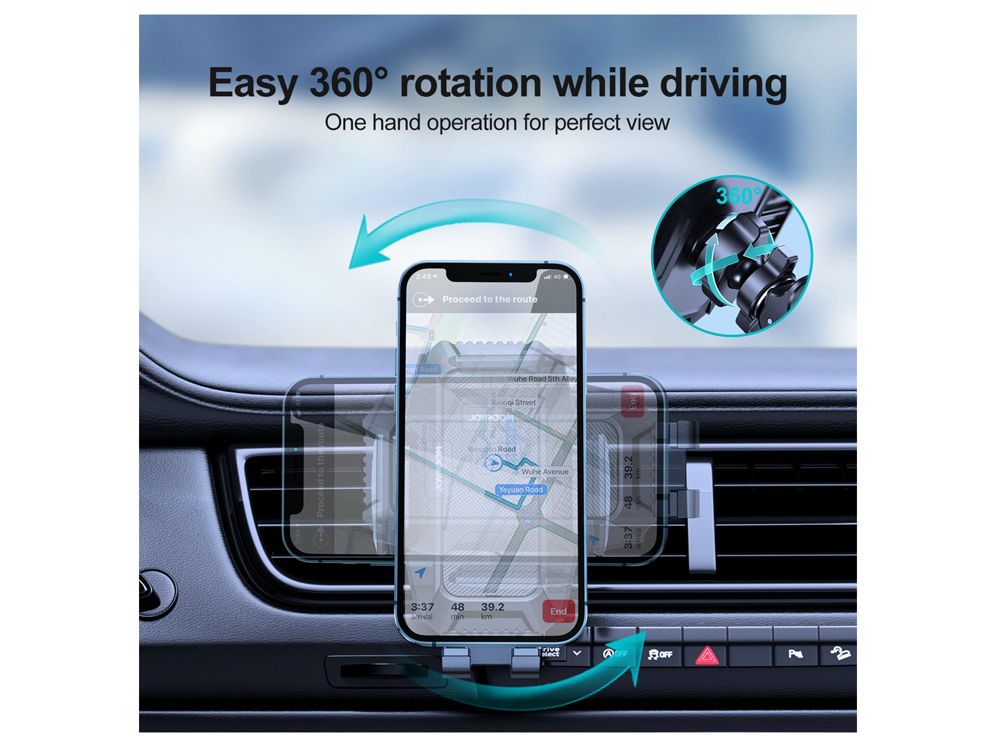 Suporte Auto Joyroom JR-ZS285, 4.5inch - 6.5inch, Preto