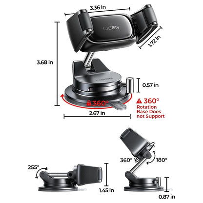 Suporte Auto Lisen A609, 4 polegadas - 7 polegadas, Preto YL0225120003
