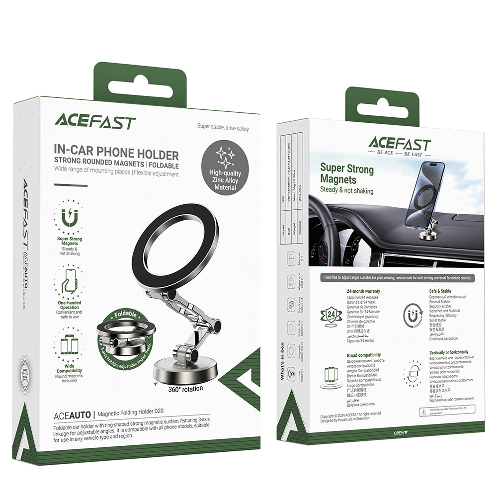 Suporte Auto Magnético Acefast D20, Universal, Prateado