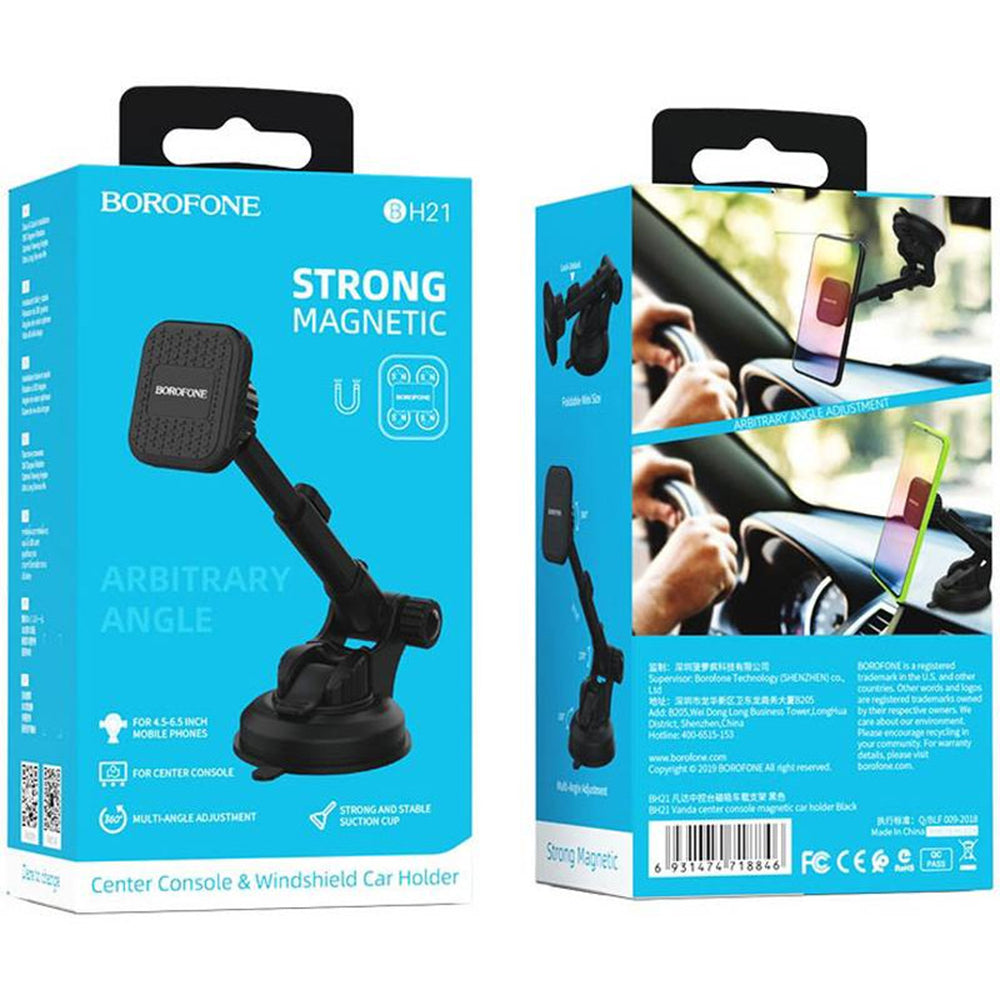 Suporte Automóvel Magnético Borofone BH21 Vanda, Universal, Preto