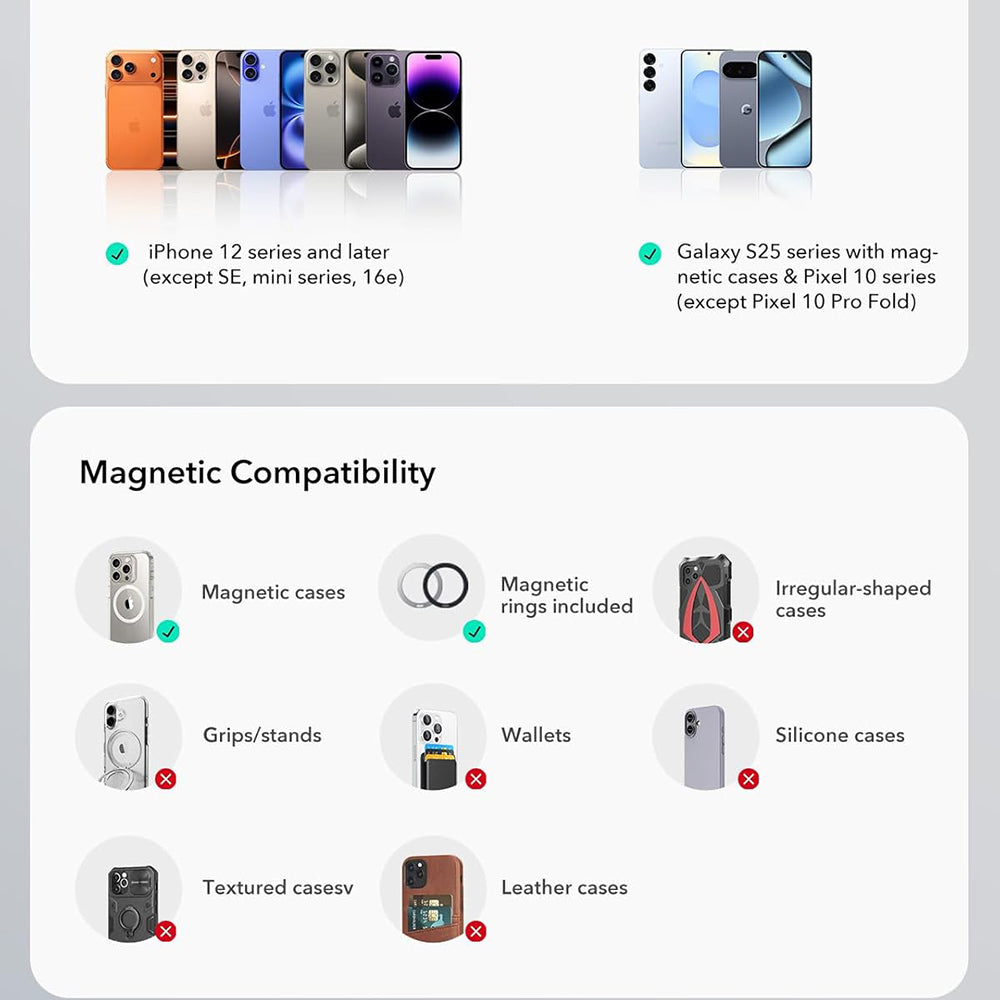 Suporte Auto Magnético ESR OmniLock Dash, Universal, Preto