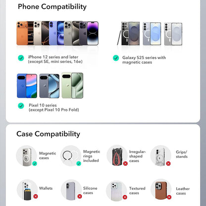 Suporte Auto Magnético ESR OmniLock Vent, Universal, Preto