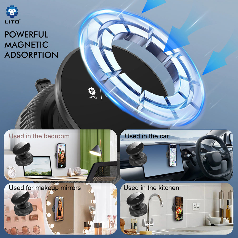 Suporte Auto Magnético Lito LT-W12, Universal, Preto