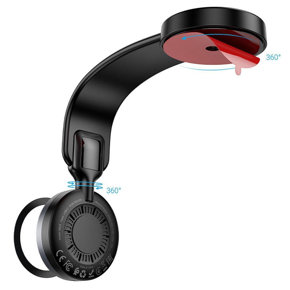 Carregador Auto Wireless HOCO HW29, 15W, 1.67A, Preto