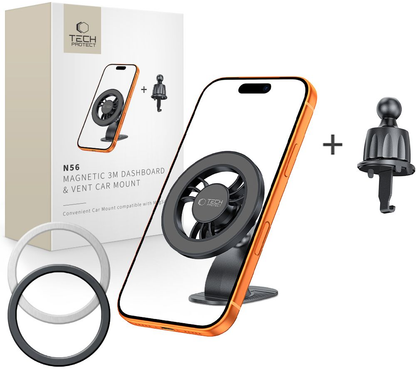Suporte Automóvel Magnético Tech-Protect N56 2in1 II, Universal, Preto
