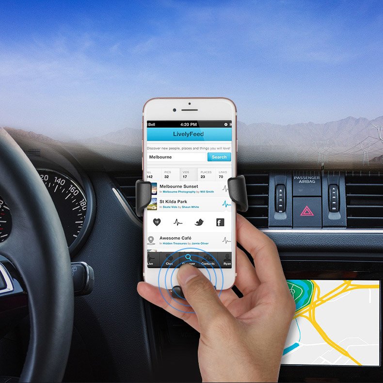 Suporte Auto Techsuit H01, Universal, Preto