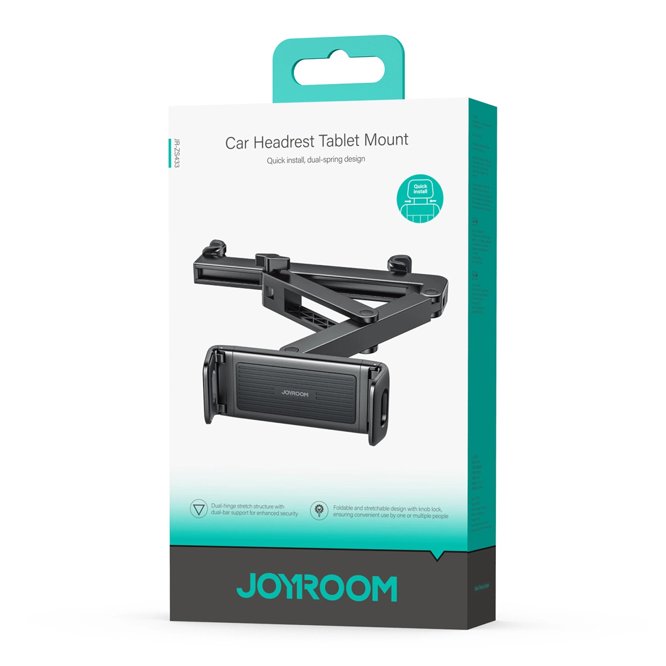 Suporte Automóvel para Encosto de Cabeça Joyroom JR-ZS433 para Telemóvel / Tablet, 4.7 polegadas - 13 polegadas, Preto