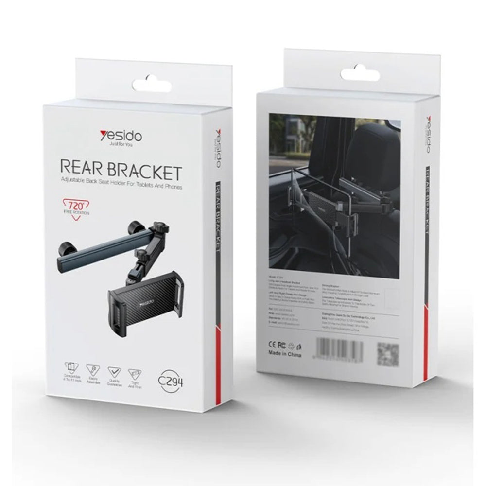 Suporte Auto para Encosto de Cabeça Yesido C294, 4.7 polegadas - 13 polegadas, Preto