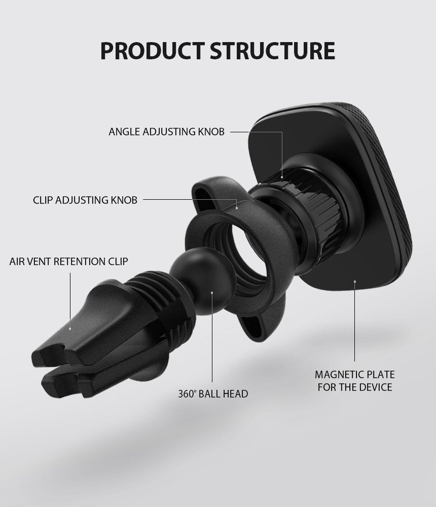 Suporte Automóvel Magnético Ringke Power Clip, Universal, Preto