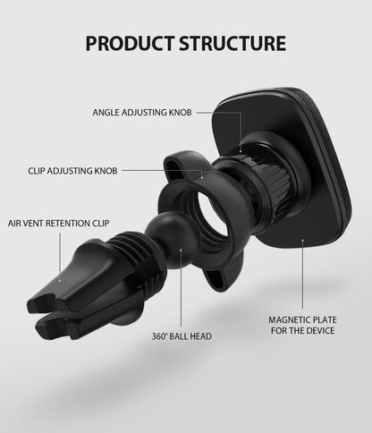 Suporte Automóvel Magnético Ringke Power Clip, Universal, Preto